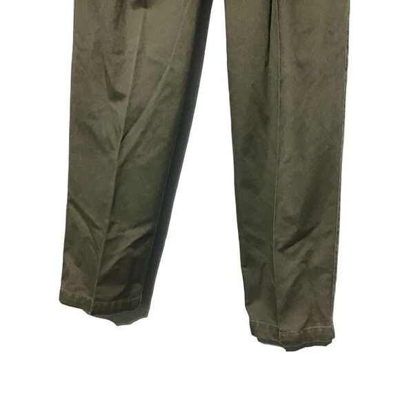 Dockers Women's Classic Fit Green Pleated Cotton Pants Size 12 - Picture 3 of 10